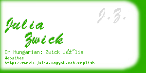 julia zwick business card